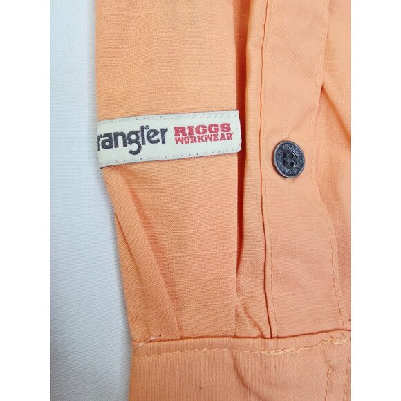 Wrangler Riggs Workwear Womens Size Medium Tangarine Back Vent Long Sleeve Shirt - Picture 8 of 13